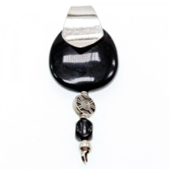 Vintage 925 Sterling Silver Black Onyx Pendant
