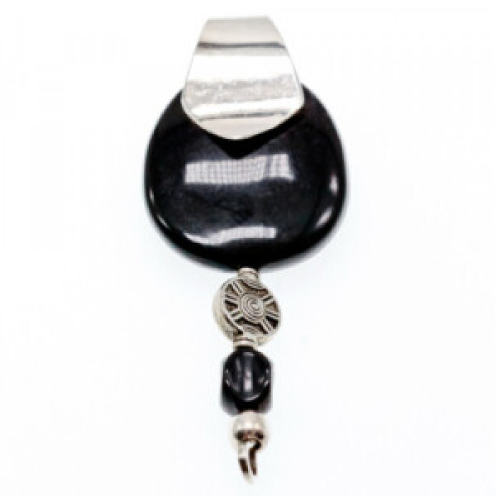 Vintage 925 Sterling Silver Black Onyx Pendant