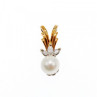 14 K Yellow Gold Pearl & Sapphires Pendant