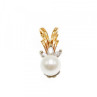 14 K Yellow Gold Pearl & Sapphires Pendant