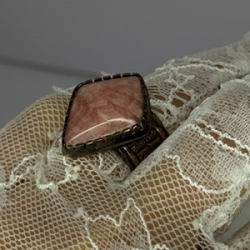 Vintage 925 Sterling Silver Morganite Ring Size 8
