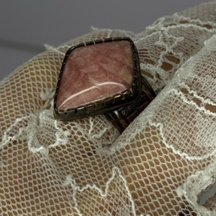 Vintage 925 Sterling Silver Morganite Ring Size 8