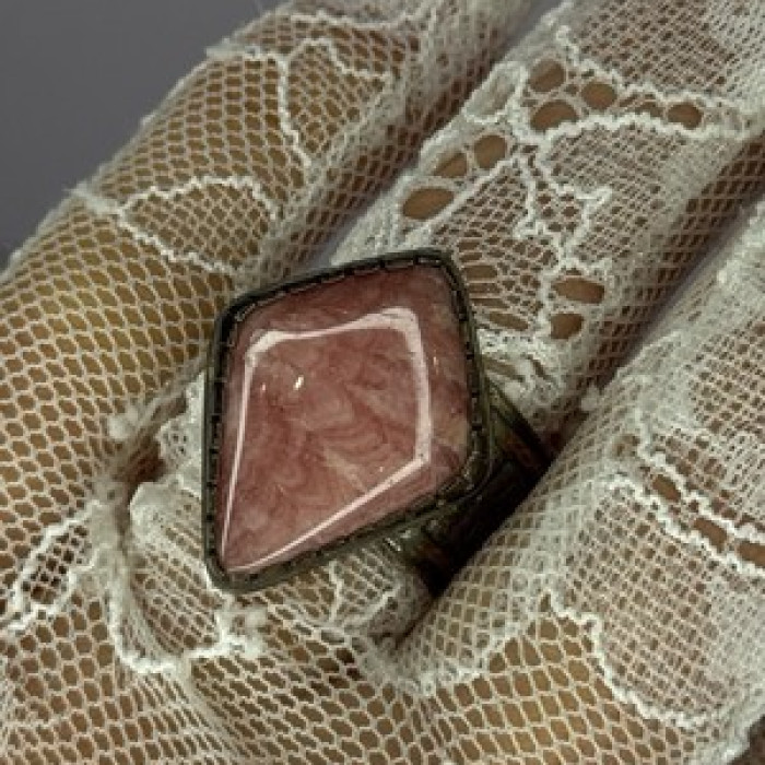 Vintage 925 Sterling Silver Morganite Ring Size 8