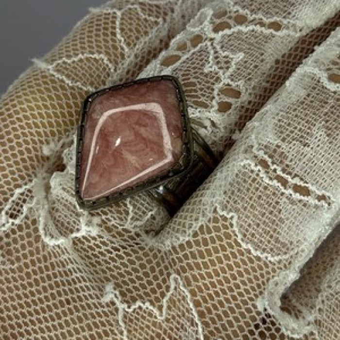 Vintage 925 Sterling Silver Morganite Ring Size 8