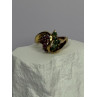 925 Sterling Silver Gold Plated Ruby & Emerald Ring Size 8