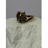925 Sterling Silver Gold Plated Ruby & Emerald Ring Size 8