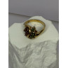 925 Sterling Silver Gold Plated Ruby & Emerald Ring Size 8
