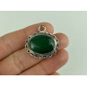Vintage 925 Sterling Silver Green Agate Pendant