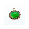 Vintage 925 Sterling Silver Green Agate Pendant