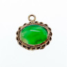 Vintage 925 Sterling Silver Green Agate Pendant
