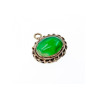 Vintage 925 Sterling Silver Green Agate Pendant