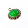 Vintage 925 Sterling Silver Green Agate Pendant