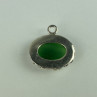 Vintage 925 Sterling Silver Green Agate Pendant