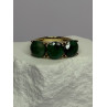 925 Sterling Silver Gold Plated Malachite Ring Size 7