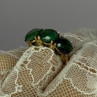 925 Sterling Silver Gold Plated Malachite Ring Size 7