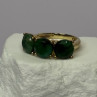 925 Sterling Silver Gold Plated Malachite Ring Size 7