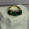 925 Sterling Silver Gold Plated Malachite Ring Size 7