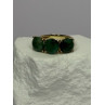 925 Sterling Silver Gold Plated Malachite Ring Size 7