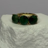 925 Sterling Silver Gold Plated Malachite Ring Size 7