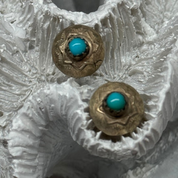 925 Sterling Silver Turquoise Earrings Length 0.4 Inch