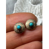 925 Sterling Silver Turquoise Earrings Length 0.4 Inch