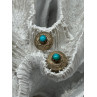925 Sterling Silver Turquoise Earrings Length 0.4 Inch