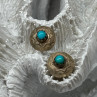 925 Sterling Silver Turquoise Earrings Length 0.4 Inch