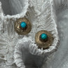 925 Sterling Silver Turquoise Earrings Length 0.4 Inch