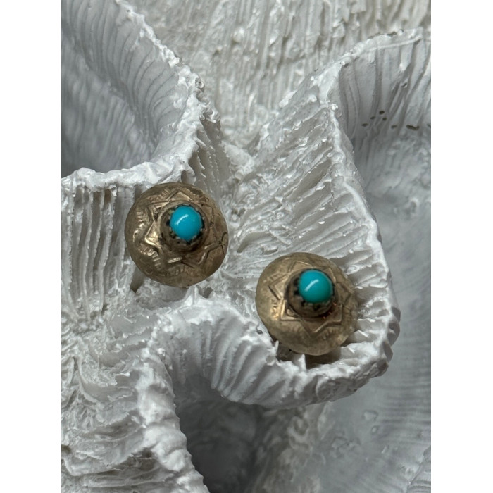 925 Sterling Silver Turquoise Earrings Length 0.4 Inch