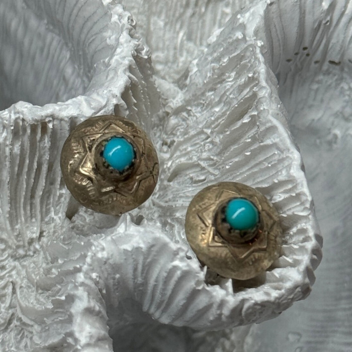 925 Sterling Silver Turquoise Earrings Length 0.4 Inch