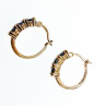 925 Sterling Silver Gold Plated Sapphires Earrings