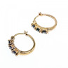 925 Sterling Silver Gold Plated Sapphires Earrings