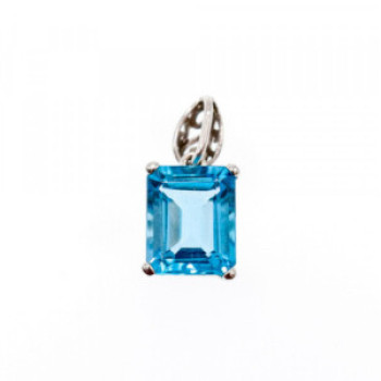 10K White Gold Topaz Pendant