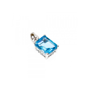 10K WHITE GOLD TOPAZ PENDANT
