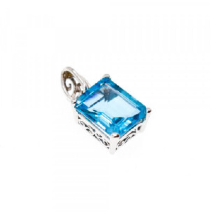 10K White Gold Topaz Pendant