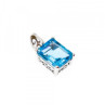 10K White Gold Topaz Pendant