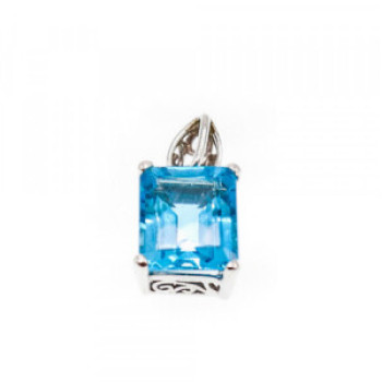 10K White Gold Topaz Pendant