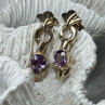 925 Sterling Silver Amethyst Earrings Length 1 Inch