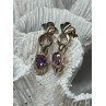 925 STERLING SILVER AMETHYST EARRINGS LENGTH 1 Inch