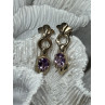 925 STERLING SILVER AMETHYST EARRINGS LENGTH 1 Inch