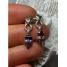 925 STERLING SILVER AMETHYST EARRINGS LENGTH 1 Inch