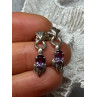 925 STERLING SILVER AMETHYST EARRINGS LENGTH 1 Inch