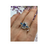925 Sterling Silver Aquamarine & Goshenite Ring Size 9