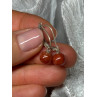 Vintage 925 Sterling Silver Amber Earrings Length 1 Inch