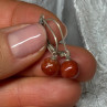 Vintage 925 Sterling Silver Amber Earrings Length 1 Inch