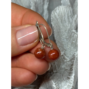 Vintage 925 Sterling Silver Amber Earrings Length 1 Inch