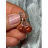 Vintage 925 Sterling Silver Amber Earrings Length 1 Inch
