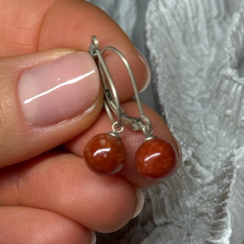 Vintage 925 Sterling Silver Amber Earrings Length 1 Inch