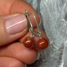 Vintage 925 Sterling Silver Amber Earrings Length 1 Inch