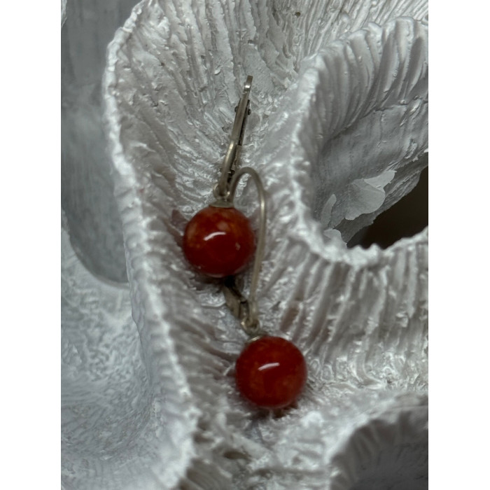 Vintage 925 Sterling Silver Amber Earrings Length 1 Inch